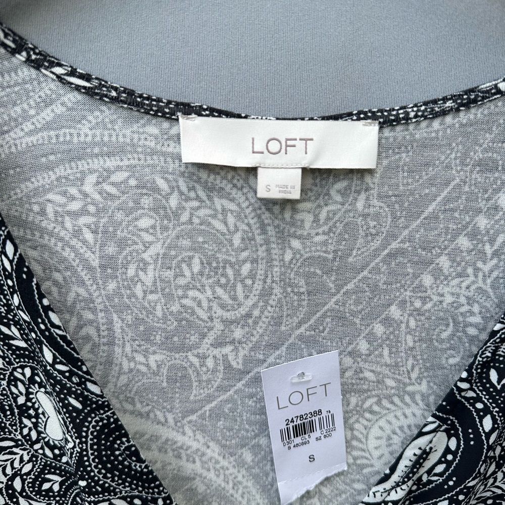 5 for $45 NWT loft top blouse shirt women’s size S black white - Picture 5 of 7